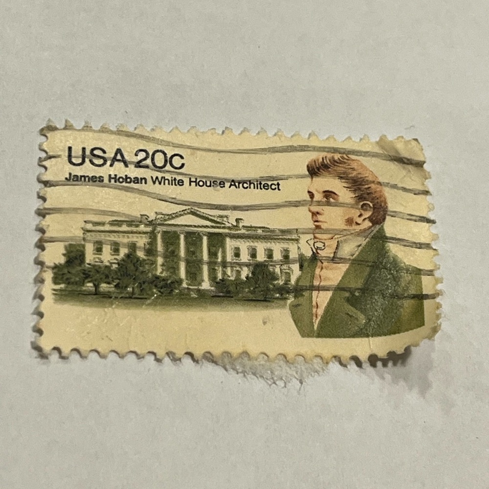 Vintage Old Used USA 1981 James Hoban White House Architect Postage Stamp